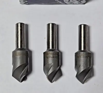 Schrillo 5/8" High Speed Steel Countersink 100 Degree 3/8 #1020 USA Lot of 3