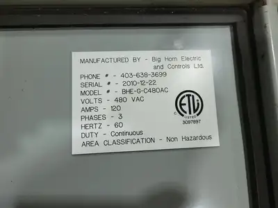 49" x 31" x 9" Electrical Enclosure w/ Terminals and Wiring
