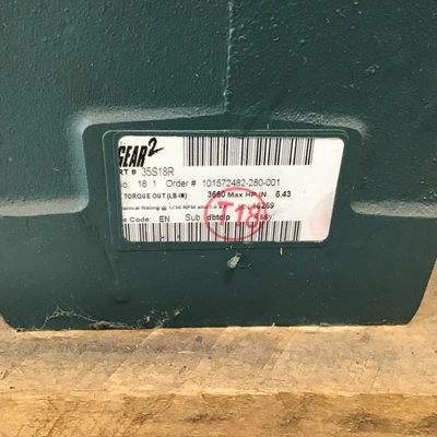 Dodge Tigear-2 35S18R Worm Gearbox/Speed Reducer Right Angle Ratio 18:1 RPM 1750