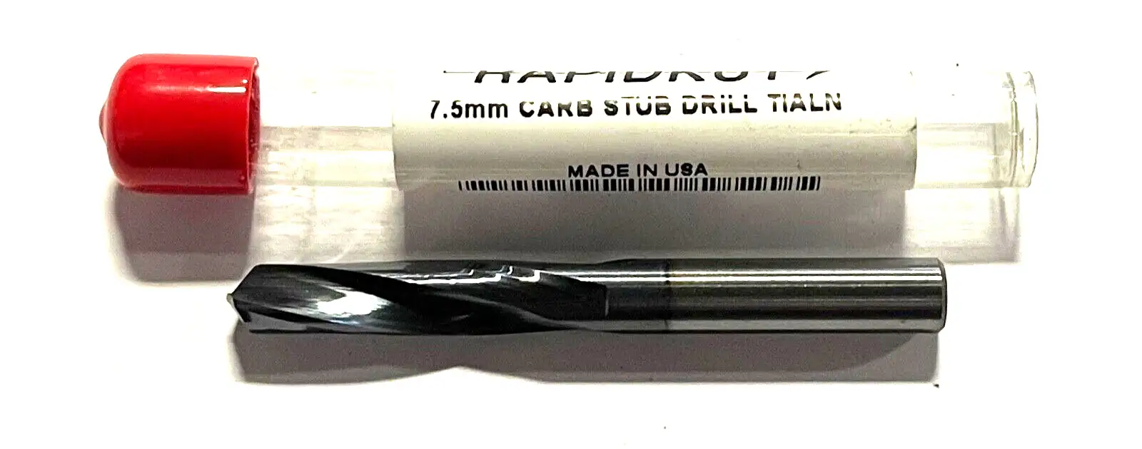 RapidKut 7.5mm Solid Carbide Screw Machine Drill TiAlN Coated 135° 2FL USA Made
