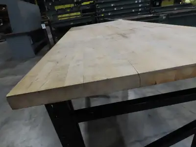 Industrial Butcher Block Top Workbench Table 68"W 30"D 40"H