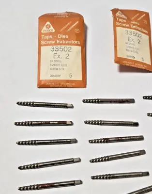 10 Pcs 33502 LH Spiral TAPERED FLUTE SCREW Extractor Ex-2 Tap Die Extraction