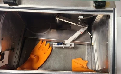 Stainless Steel Micro Sand Blasting Blast Glove Box American Made USA