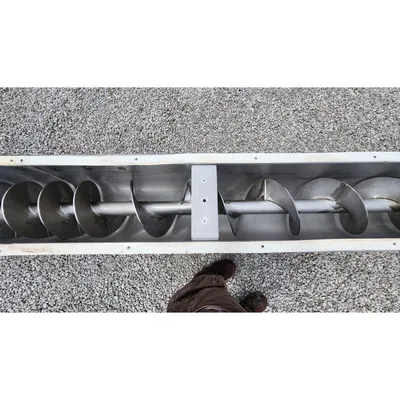 Used 14" Dia. X 48' L Stainless Steel Industrial Screw Auger Conveyor