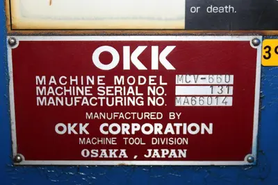 OKK MCV-660 Vertical Milling Center | Levy Recovery Group (23)