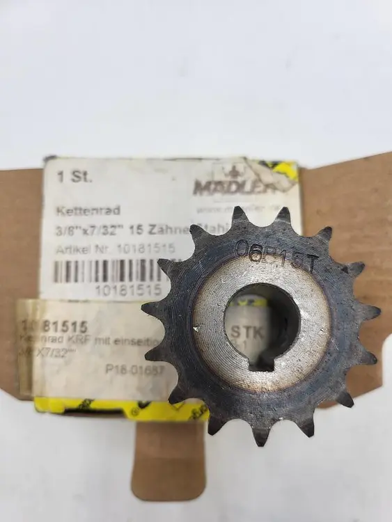 New | in-Stock MADLER MADLER 06B15 ROLLER CHAIN SPROCKET 3/8" PITCH 15T 10MM MIN PLAIN BORE **IN BOX* Conveyor Parts | ND Industrial Surplus #1216985