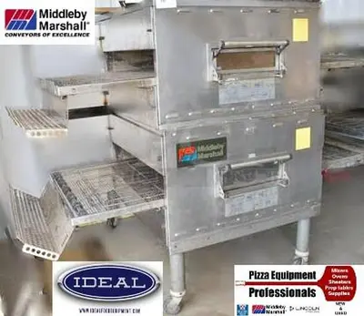 Middleby Marshall double stacked conveyor gas pizza ovens