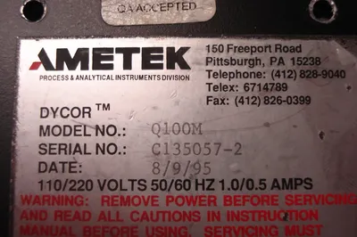 USED AMETEK DYCOR Q100M