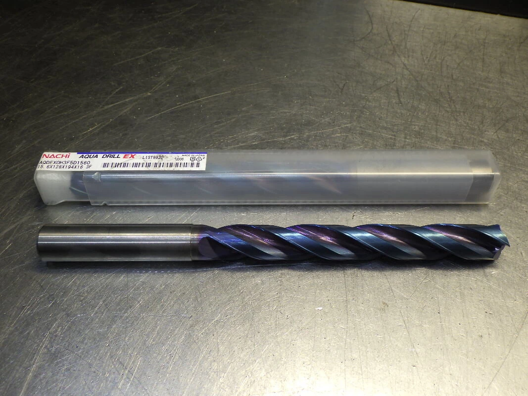 Nachi Aqua 15.6mm 3Flute 5xD Carbide Coolant Thru Drill AQDEXOH3F5D1560 (LOC3264)