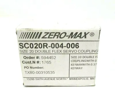 3 NEW ZERO-MAX SC020R-004-006 SIZE 20 DOUBLE FLEX SERVO COUPLING SC020R004006