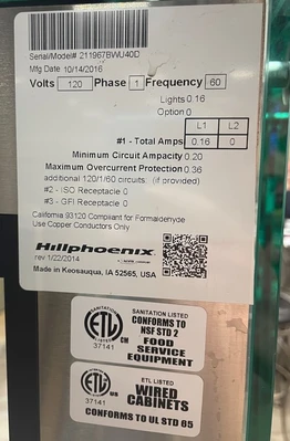 72-0357 Hill Phoenix BWU-D 40” Dry Self Service Countertop Display Case