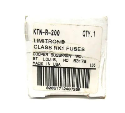 LOT OF 2 NEW BUSSMANN LIMITRON KTN-R-200 FUSES KTNR200