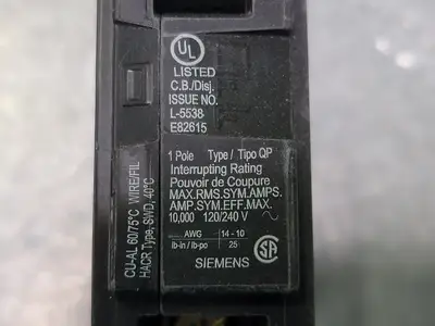 Used SIEMENS Q120 Switchgears British Columbia CA | Lenmark #243537