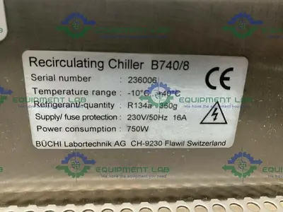 USED BUCHI B-740 RECIRULATING CHILLER, TEMPERATURE RANGE OF -10°C TO +40°C, 230V