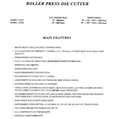 ZMD INTERNATIONAL 27 Used Flatbed Roller Die Cutters | PlastiMach Corp (5)