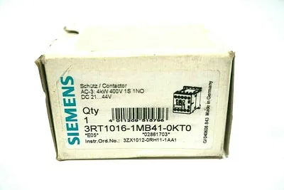 NEW SIEMENS 3RT1016-1MB41-0KT0 CONTACTOR 3RT10161MB410KT0
