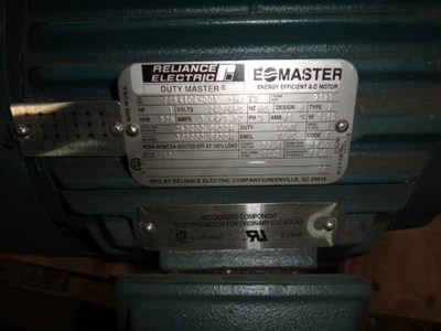 Reliance 1 hp, 900 rpm, 213T frame motor
