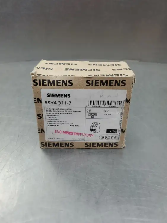 Used Siemens 5SY4 311-7 C5 3P Circuit Breaker, 3 Pole, 400V Circuit Breakers South Carolina US | Palmetto Automation #1151561