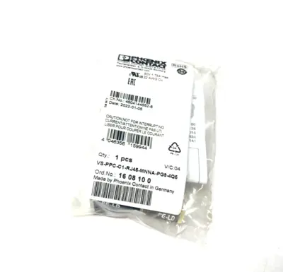 VS-PPC-C1-RJ45-MNNA-PG9-4Q5,1608100 | Phoenix Contact VS-PPC-C1-RJ45-MNNA-PG9-4Q5 4-Position Connector 1608100 - New Other
