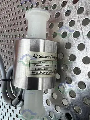 USED AMERSHAM PHARMACIA FCP6-A7 AIR SENSOR FLOW CELL ID 6MM/TC25MM, 1/2"