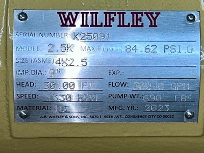 USED Wilfley 2.5K