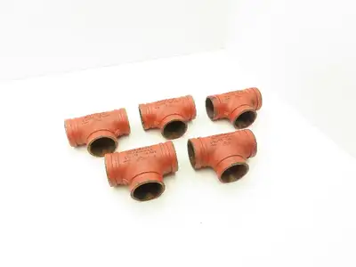 Victaulic No.002 Firelock 2-1/2" Grooved Pipe Tee Fitting  Lot of 5