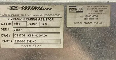 Used CONTROL TECHNIQUES DB17D9-1K55-10200A00 Industrial Controls Ohio US | Surplus Asset Holdings #1241155