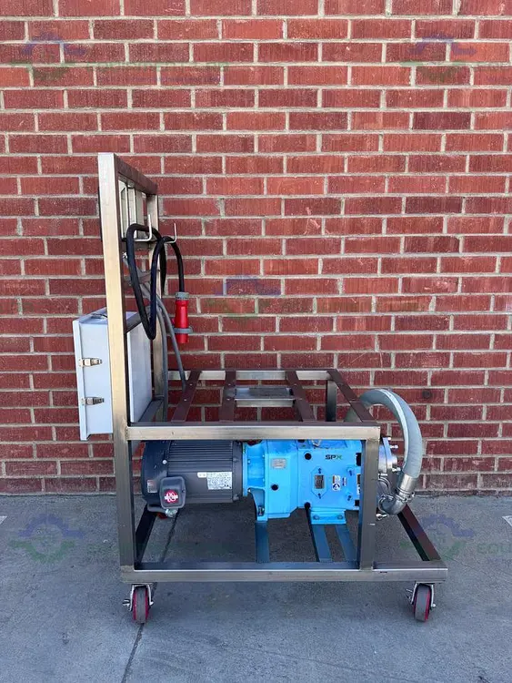 Used SPX WAUKESHA CHERRY-BURRELL 130 U2 ROTARY LOBE PUMP MFG 2016, 3"  W/ 10 HP MOTOR Rotary Pumps | Equipment Lab #486734