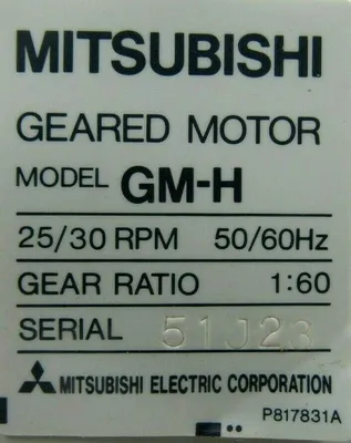 USED MITSUBISHI GM-H GEARED MOTOR GMH 1:60 RATIO