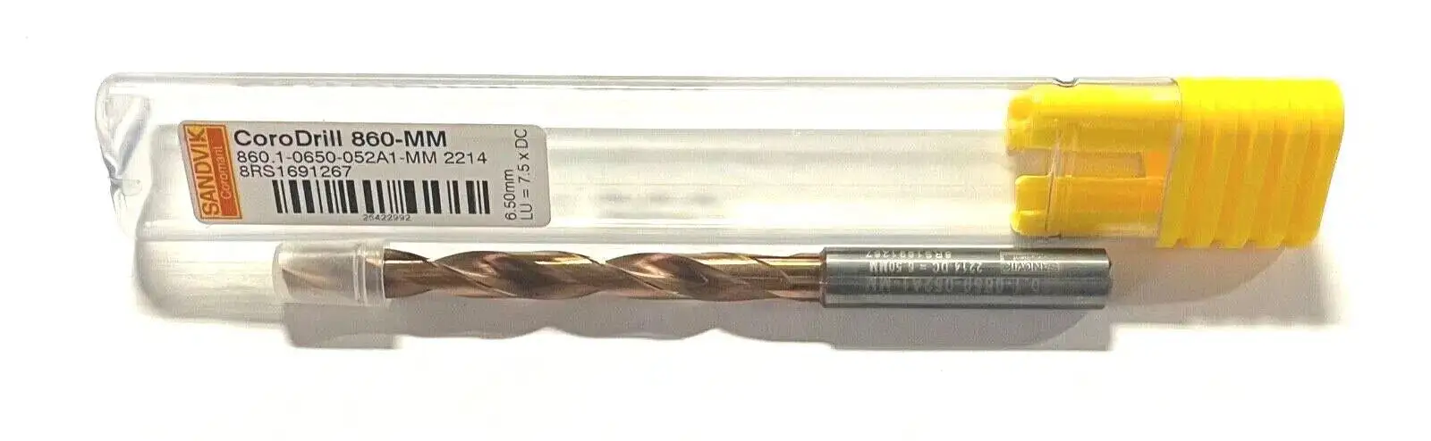 Sandvik 6.5mm Solid Carbide Drill 8xD PVD TiAlN Coating Coolant Thru 140° point