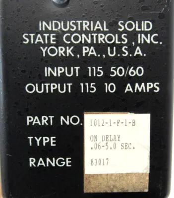 LOT OF 2 NEW ISSC 1012-1-F-1-B SOLID STATE TIMER 10121F1B