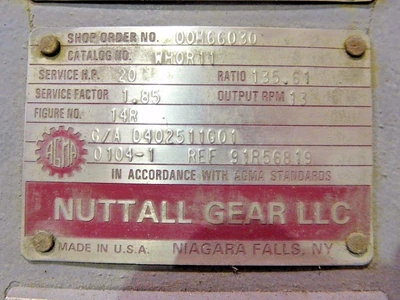 Used NUTTALL GEAR WHOR11 Gearboxes Ohio US | Equipment Recovery Corp. #1331634