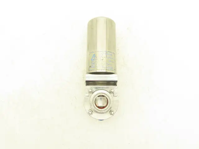 AJC10B-7-4-15-20 2-Way Sanitary Butterfly Valve 1.5" Pneumatic Air Actuated 304L
