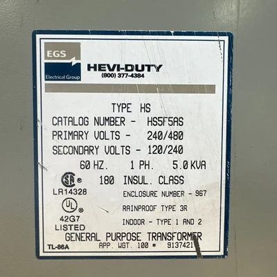 New | in-Stock EGS HS5F5AS Transformers Indiana US | J&J Industrial Supply #1295472