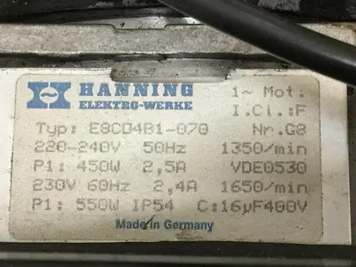 USED HANNING ELEKTRO-WERKE E8CD4B1-070