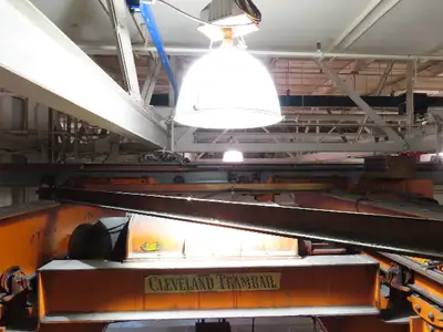 Cleveland Tramrail P&H 11 Ton Double Girder Underhung Bridge Crane 34' 10" Span