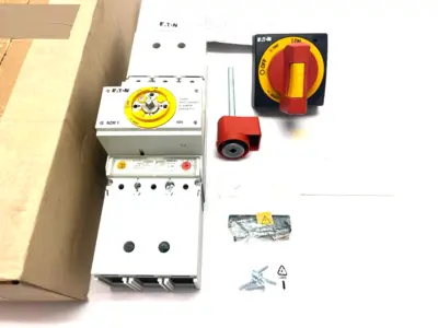 USED EATON MOLDED CASE CIRCUIT BREAKER EMER. SWITCH ASSEMBLY KIT, RED HANDLE