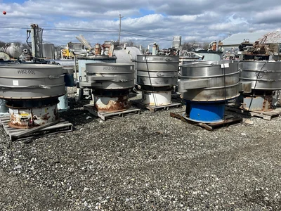 Used 48" double deck stainless steel Sweco screener with base and 2
