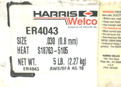 NEW HARRIS WELCO ER4043 WELDING WIRE 5LB