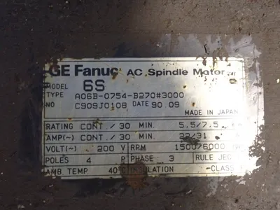 Used 1990 FANUC A06B0754B270 Motors (misc) Ohio US | HGR 24 #792150