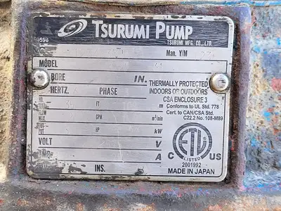 Used TSURUMI LH322W Parts (Hydraulics and Pneumatics) British Columbia CA | Lenmark #256736