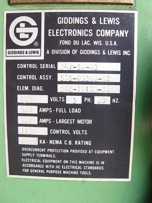USED 1983 GIDDINGS LEWIS HR-947
