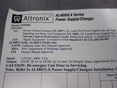 Used ALTRONIX AL400ULXR AC/DC Power Supplies Ohio US | HGR 24 #1249359