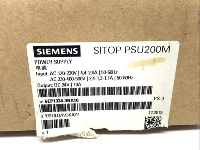 Siemens 6EP1334-3BA10 SITOP PSU200M Power Supply 120/230-500VAC 24VDC 10A
