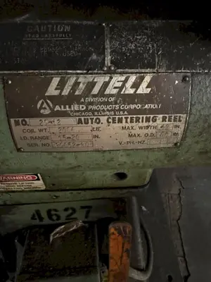 2,000 LBS X 12" LITTELL MODEL #20-12 DOUBLE END PULL OFF UNCOILER COIL REEL: STOCK #23711