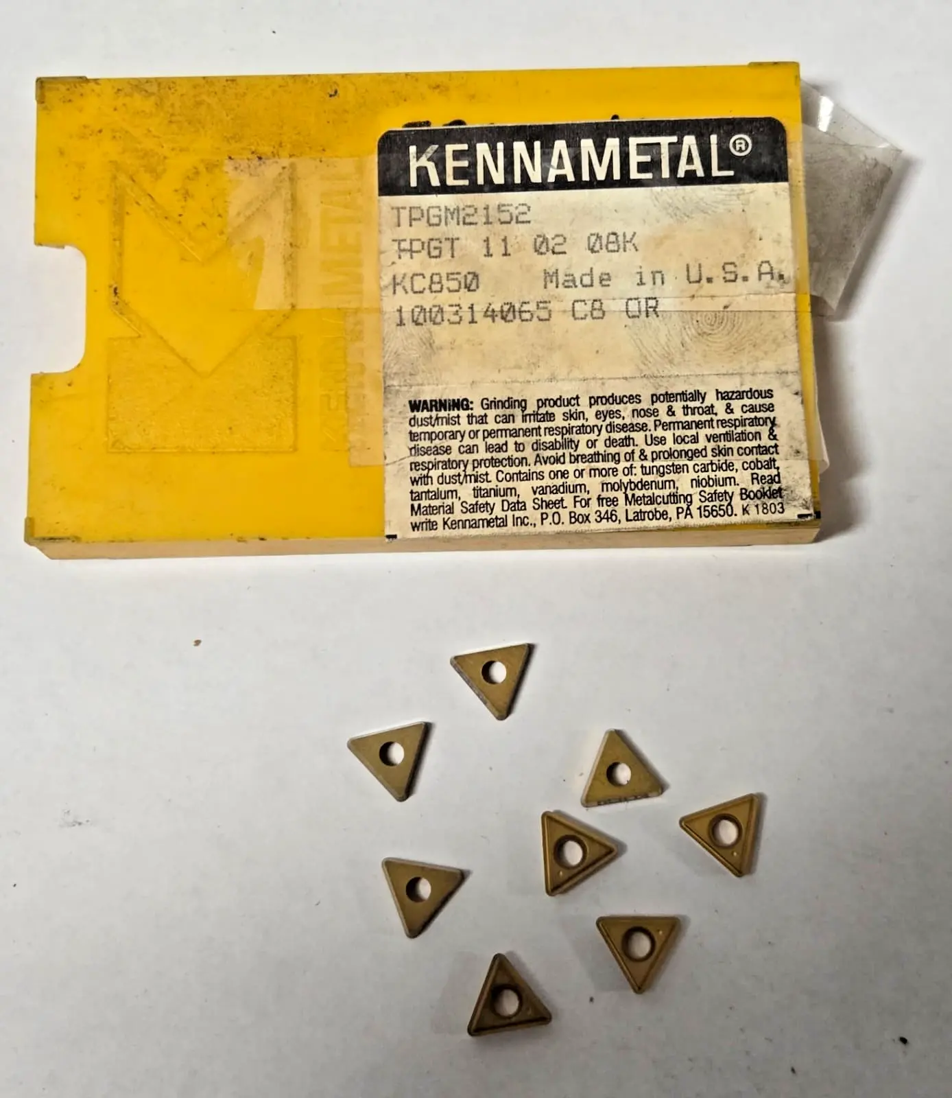 Kennametal TPGM TPGT 2152 KC 850 11 02 08K Carbide Inserts Lathe USA New 8 Pcs