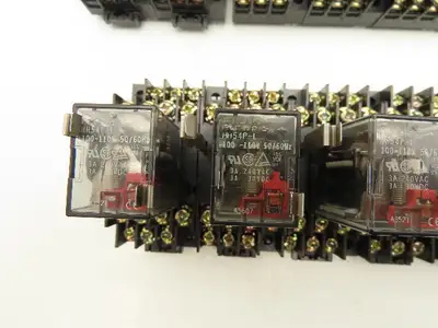 Fuji Electric HH54P-L Relay w/Socket Base 110V Coil Lot of 18