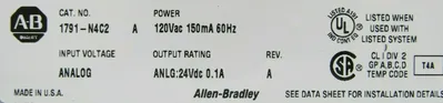 NEW ALLEN BRADLEY 1791-N4C2 ANALOG BLOCK SER A 1791N4C2