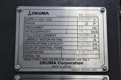 2021 OKUMA MB8000H Machining Centers, Horizontal | Asset Exchange Corporation (25)