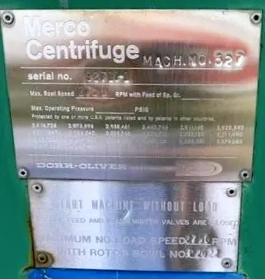 (2) Dorr-Oliver PCH-30 Merco nozzle centrifuges, 316SS.